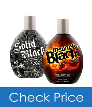 Millennium Tanning Indoor Tanning Bed Lotion, Insanely Black and Solid Black, 13.5 Ounce